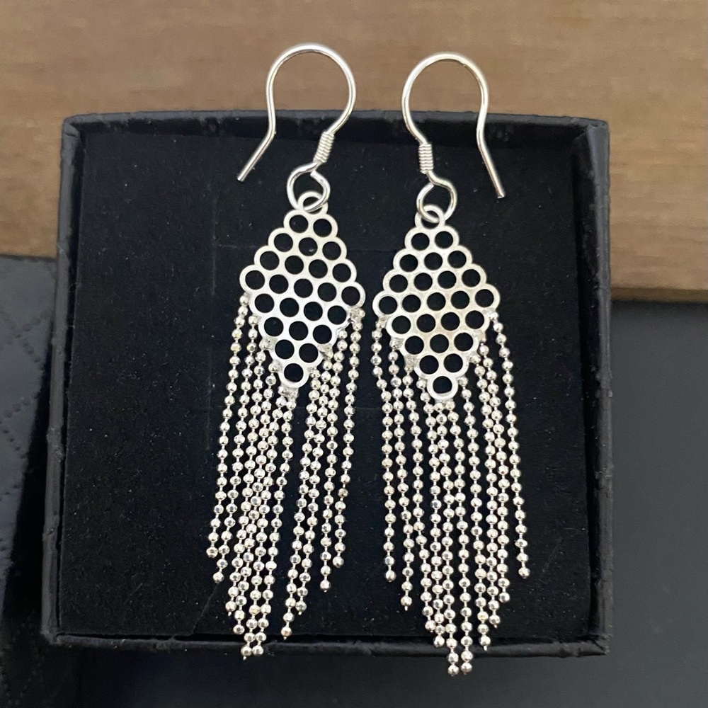 925 STERLING SILVER Small FOLKLORIC FILIGREE EARRINGS From Mexico Aretes